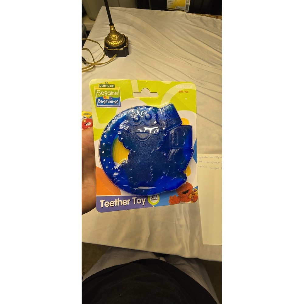 Sesame Street . Sesame Beginnings . Teether Toy . BPA Free . Blue . 0-18 Months